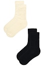 view 3 of 3 Perfect Scrunch Socks Pack Of 2 in Cream & Black