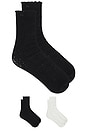 view 1 of 3 Jules Lace Crew Socks Pack Of 2 in Black & Ivory