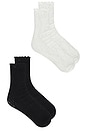 view 2 of 3 Jules Lace Crew Socks Pack Of 2 in Black & Ivory