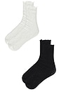 view 3 of 3 Jules Lace Crew Socks Pack Of 2 in Black & Ivory