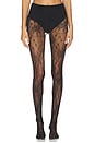 view 1 of 2 Wild Flower Lace Mesh Tights in Black