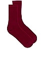 view 1 of 2 Eco-conscious Cashmere Crew Socks in Red
