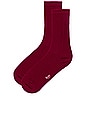view 2 of 2 Eco-conscious Cashmere Crew Socks in Red