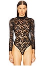 view 2 of 5 Lace Mock Neck Bodysuit in Black