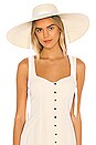 view 1 of 3 Low Crown Extra Long Brim Hat in Natural & White