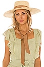 view 1 of 3 Long Brim Boater Hat in Beige & Sable