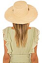 view 2 of 3 Long Brim Boater Hat in Beige & Sable