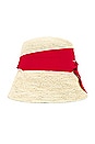 view 2 of 3 Lamp Shade Hat in Red