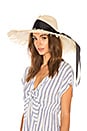 view 1 of 3 Extra Long Brim Panama Hat in Natural & Black