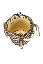 view 4 of 4 Leather Macrame Bucket Bag in Natural Straw & Brown Leather