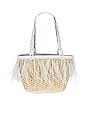 view 1 of 4 BOLSO TIPO CESTA MINI FEATHERS in Natural & White