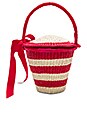 view 2 of 4 Mini Striped Bucket Bag in Natural & Red