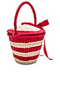 view 3 of 4 Mini Striped Bucket Bag in Natural & Red