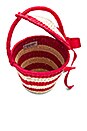 view 4 of 4 Mini Striped Bucket Bag in Natural & Red