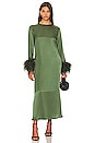 view 1 of 3 Suzi Maxi Dress With Detachable Feather in Green