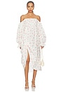 view 1 of 3 Atlanta Linen Dress With Rose Detail in White & Pink