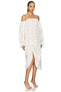 view 2 of 3 Atlanta Linen Dress With Rose Detail in White & Pink
