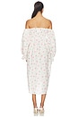 view 3 of 3 Atlanta Linen Dress With Rose Detail in White & Pink