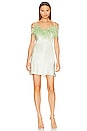 view 1 of 3 Boheme Mini Dress with Feathers in Mint