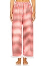 view 1 of 6 Puff Linen Bloomer Lounge Pant in Red Vichy