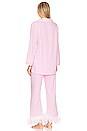 view 3 of 4 PYJAMA PARTY PAJAMA SET WITH FEATHERS in Pink And White