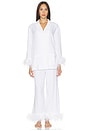view 1 of 5 Party Pajama Set With Detachable Feathers in White