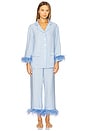 view 1 of 4 Party Pajama Set with Double Feathers in Blue
