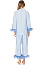 view 3 of 4 Party Pajama Set with Double Feathers in Blue