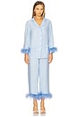 view 4 of 4 Party Pajama Set with Double Feathers in Blue