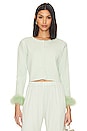 view 1 of 4 Knitted Cardigan with Detachable Feathers in Mint