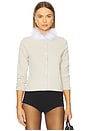 view 1 of 4 Miss Kitty Cardigan With Detachable Feathers in Beige