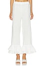 view 1 of 6 Cha-cha Linen Lounge Pants With Headscarf in White