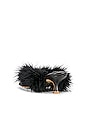 view 3 of 5 Pom Kitten Heel Mules With Feathers in Black