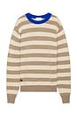 view 1 of 3 The Stripe Crewneck in Fawn Brown