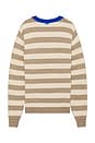 view 2 of 3 The Stripe Crewneck in Fawn Brown