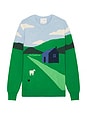 view 1 of 4 The Sheepscape Crewneck Sweater in Bottle Green