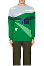 view 3 of 4 The Sheepscape Crewneck Sweater in Bottle Green