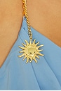 view 6 of 5 Aura Draped Asymmetric Gown in Sky Blue