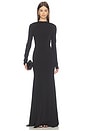 view 2 of 4 Rhea Long Sleeve Backless Gown in Black