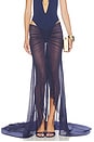 view 1 of 6 Salacia Draped Maxi Skirt in Midnight