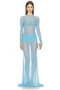 view 6 of 6 Nerea Draped Maxi Skirt in Aqua