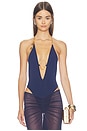 view 1 of 6 Salacia Bodysuit With Sun & Logo in Midnight