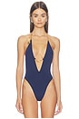 view 2 of 6 Salacia Bodysuit With Sun & Logo in Midnight