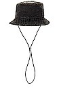 view 4 of 4 Washed Denim Bucket Hat in Black