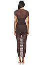 view 3 of 3 Noel Off Shoulder Mesh Midi Dress in Ash Brown