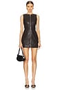view 1 of 3 ARIA VEGAN LEATHER 미니 원피스 in Ash Brown