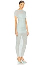 view 2 of 3 Noel Off Shoulder Mesh Midi Dress in Frosted Sea