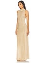 view 3 of 5 VESTIDO LONGO DE MALHA METÁLICA HENNE in Gold