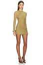 view 2 of 3 Moxey Ruched Mesh Mini Dress in Ochre