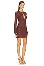 view 2 of 3 Emeri Metallic Knit Mini Dress in Rust